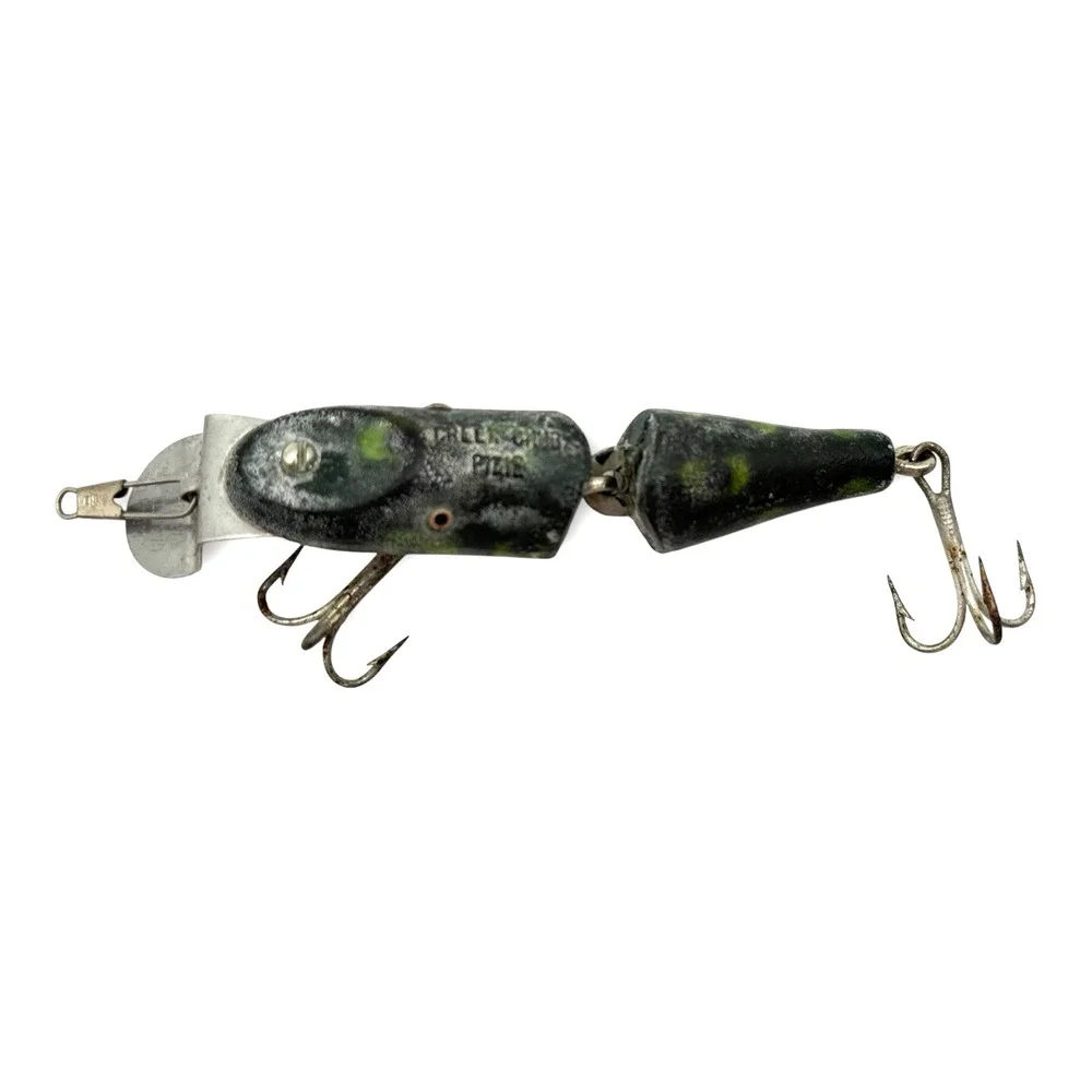 1920s Creek Chub Pikie Jointed Crankbait Perch Fishing Lure Pat 9-7-20 Vintage